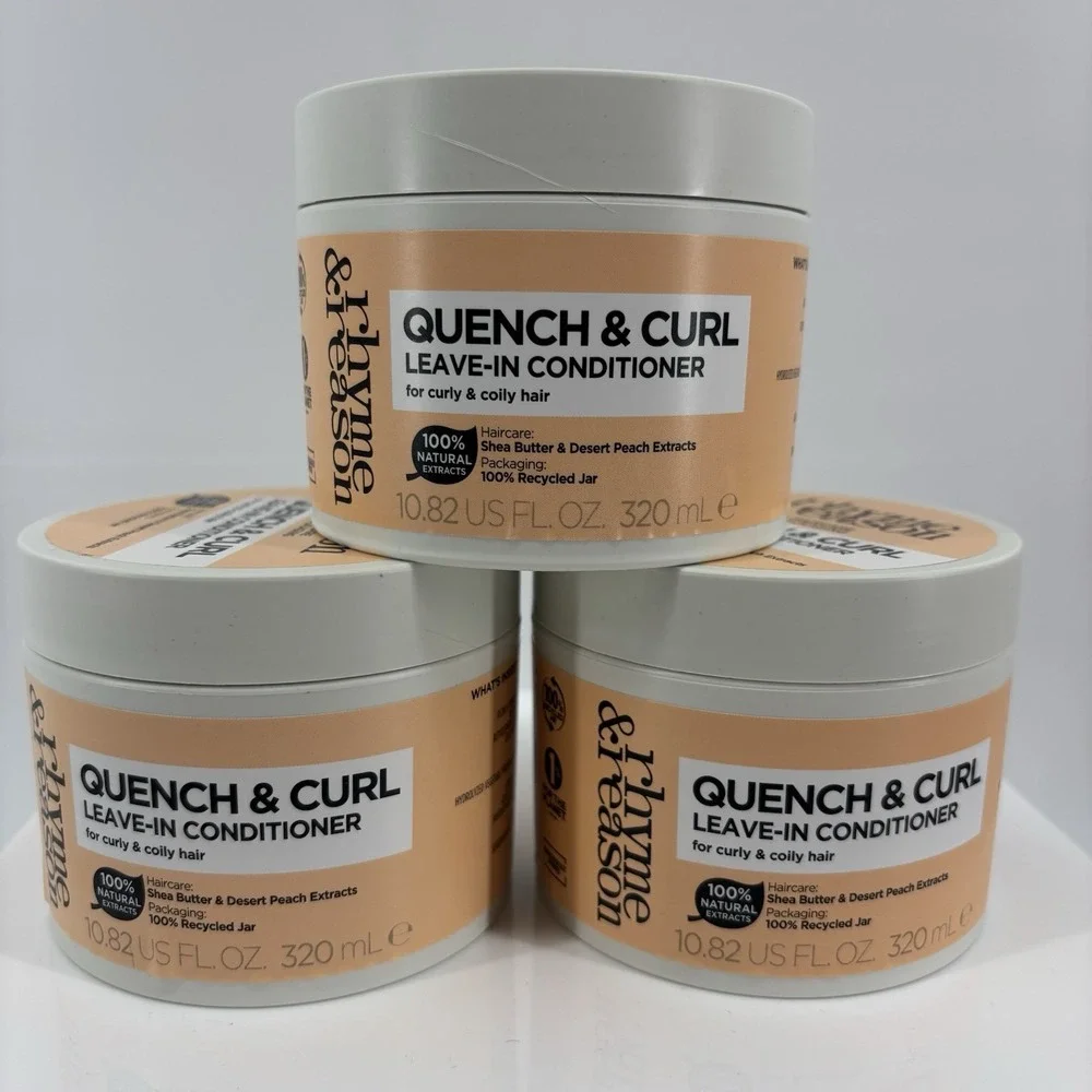 3 Rhyme & Reason Quench & Curl Leave-In Conditioner 10.8oz Tubs Curly Hair Lot